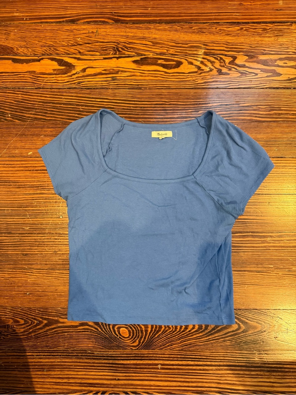 Madewell Scoop Neck Short Sleeve Tee in Cornflower Blue